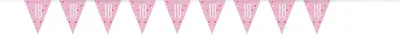 Produktbild von Wimpelkette rosa & silber Zahl 18