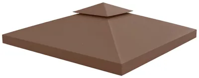Image de Toit de Remplacement pour pavillon de Jardin Toile de Rechange pour pavillon tonnelle Tente 3 x 3 m Marron