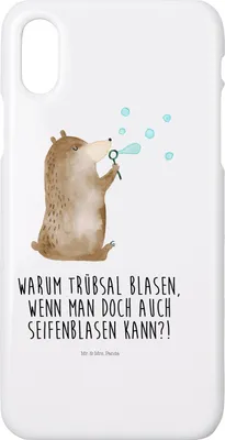 Produktbild von Mr. & Mrs. Panda Iphone 10 Handyhülle Bär Seifenblasen - Weiß - Geschenk, Teddy, Cover, Hülle, Lustig Sein Glücklich Traurig Happy, X, Handy
