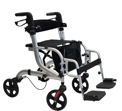 Produktbild von abc HOME | Rollator & Rollstuhl | 2in1 | faltbar | Tasche | verstellbare Höhe