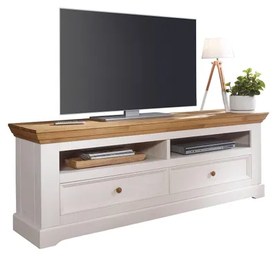 Produktbild von Woodroom Oslo TV-Schrank, Fernsehtisch, Lowboard, Holz, weiß, für Fernseher bis zu 70 Zoll
