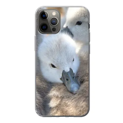 Produktbild von MuchoWow® Handyhülle Schutzhülle Hülle für iPhone 13 Pro Schwäne - Licht - Küken Silikon Softcase Handy Hülle - Handy-Tasche