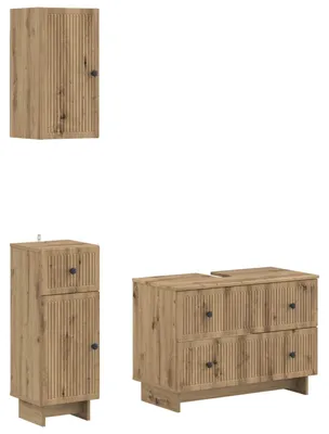 Productafbeelding van vidaXL 3-delig badkamermeubelsysteem EDE, Artisan-eikenhout