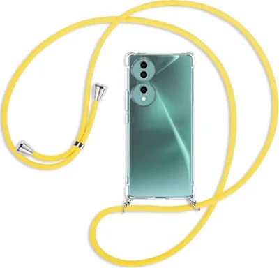 Produktbild von Handykette Backcover-Schutzhülle mit Band (Metall silberfarben) für Honor 70 5G (FNE-AN00, 6.67'') - gelb