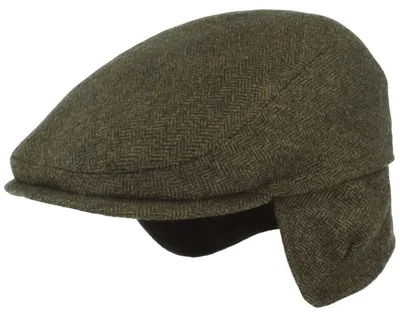 Bullani Flatcap Schiebermütze mit Ohrenklappen 100% Kaschmir in grün