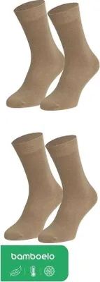 Produktbild von Bamboelo Bambussocken Uni 2 Paar nahtlos Beige Größe 43-46