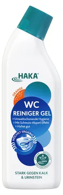 Produktbild von HAKA WC Reiniger Gel Orange 740ml, stark gegen Kalk & Schmutz-Abperl-Effekt