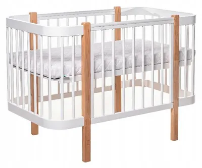 Zdjęcie produktu dla KOTTO ELIN Łóżeczko Bukowe 120x60 Lite Drewno Opuszczany Bok 2w1