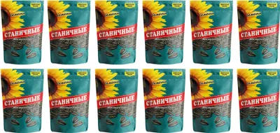 Produktbild von Sonnenblumenkerne Stanichnie Oriental Art geröstet & gesalzen 12er Pack (12 x 400g) Sunflower Seeds Semechki