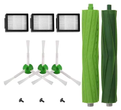 Produktbild von Ersatzteile Zubehör Set für iRobot Roomba i7 i7+ i3 i3+ i4 i4+ i6 i6+ i8 i8+ E5 E6 j7 j7+ – 1 Paar Gummibürsten, 3 Filter, 3 Seitenbürsten für Roomba E/I/J Serie(Nicht für Combo j7+, j9+)