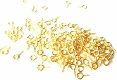 Produktbild von 100x Schraubösen Schrauben Lochschrauben Augenschrauben Ösen 7mm mini vergoldet