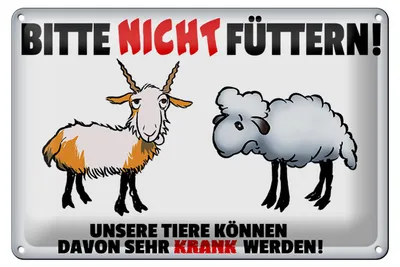 Produktbild von Blechschild Hinweis 30x20cm bitte nicht füttern Tiere krank
