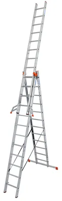 Zdjęcie produktu dla Drabina wielofunkcyjna KRAUSE MONTO Tribilo 3x12 szczebli 129703 wys. robocza 9,30 m