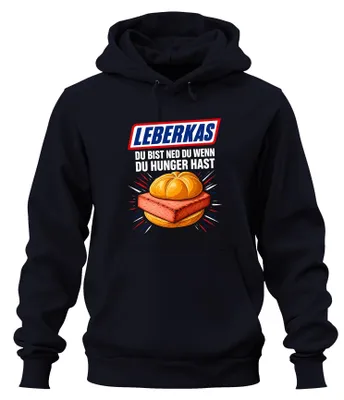 Obrázok produktu pre Leberkas: Mikina s kapucňou, tmavomodrá, veľkosť XXL. (Motív: "Leberkas")