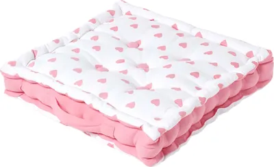 Obrázek produktu pro HOMESCAPES Sedací polštář růžová srdce 50 x 50 x 10 cm