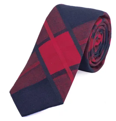 Produktbild von DonDon Herren Krawatte 6 cm kariert rot-dunkelblau