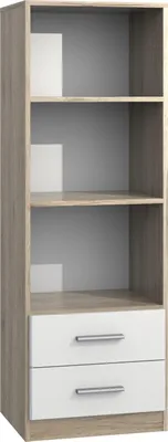 Produktbild von Standregal mit Schubkästen Kiel Babyzimmer 135 cm Eiche weiß