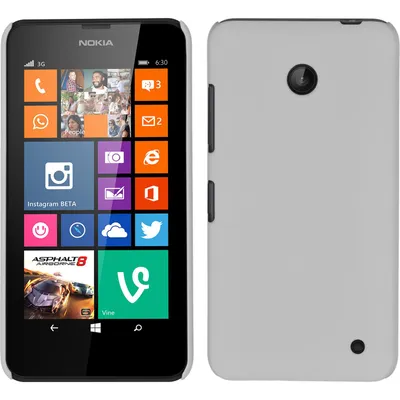 Produktbild von PhoneNatic Case kompatibel mit  Nokia Lumia 630 - Hülle weiß gummiert Hard-case + 2 Schutzfolien