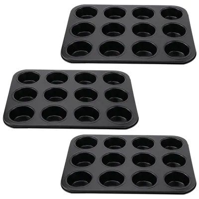 Muffinbackform 3er-Set, 35x26x3 cm, Antihaft, für 12 Muffins