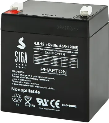 Produktbild von SIGA Phaeton AGM Deep Cycle Akku 4,5Ah 12V
