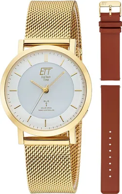 ETT Eco Tech Time ELS-11619-11MS Funk-Solar Damenuhr Atacama Goldfarben mit 2 Bändern 1
