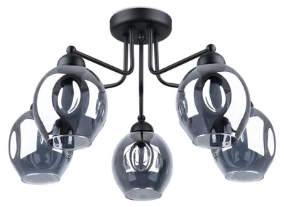 Produktbild von Kronleuchter FILLAN 5 schwarz 5xE27 15W Stahl 36x59x59cm Sollux Lighting
