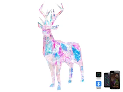 Produktbild von BELIANI Outdoor LED Weihnachtsbeleuchtung Mehrfarbig Kunststoff 90 cm Rentier mit App-Steuerung Timer Schalter zum Aufstellen Außen Adventsdekoration