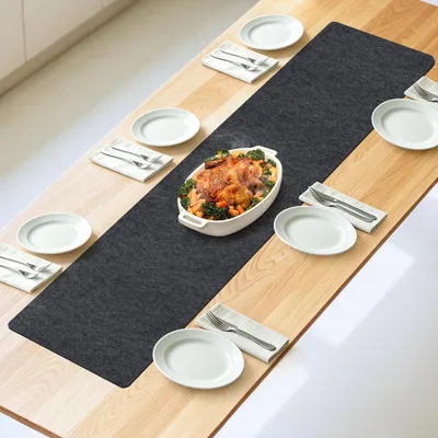 Zdjęcie produktu dla Bieżnik filcowy, 150 x 40 cm, kolor antracytowy, odporny na temperaturę do 200°C