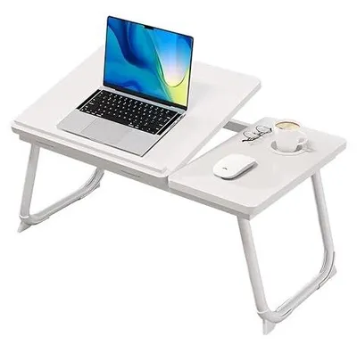 Zdjęcie produktu dla Stolik pod laptop składany drewniany do łóżka ergonomiczny 5 kątów