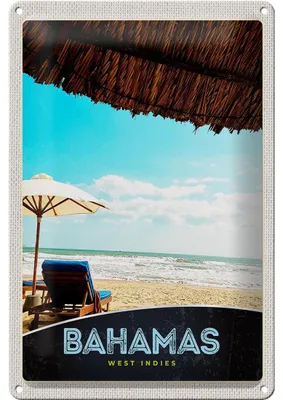 Produktbild von Blechschild Reise 20x30cm Bahamas west Indien Urlaub Sonne
