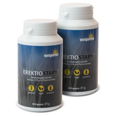 Produktbild von Wellpursan Erektio Stark - 180 Kapseln, für aktive Männer, mit L-Arginin, Pflanzenstoffen, Maca, Zink, pflanzlich hochdosiert