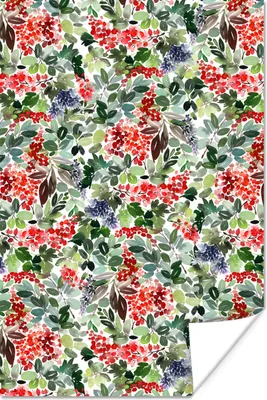 Produktbild von MuchoWow® Poster Weihnachten - Aquarell - Rot 120x180 cm - Kunstposter
