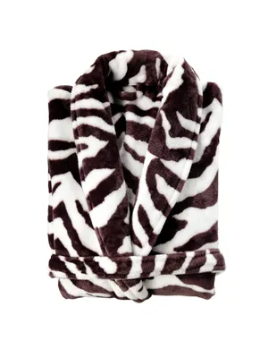 Productafbeelding van Zo Home Flanel Fleece Badjas Zebra - brown - M