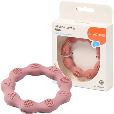 Zdjęcie produktu dla Gryzak silikonowy BabyOno - pierścień, różowy