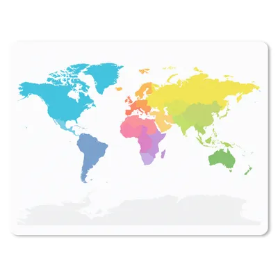 Produktbild von MuchoWow® Mauspad Mousepad Weltkarte - Regenbogen - Weiß 23x19 cm - Mousepads - Maus Mat - Pad - Mausunterlage - Schreibtischunterlage - Mauspad