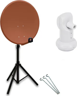 Produktbild von PremiumX Camping SAT Anlage 80cm ALU Antenne Single LNB Dreibein Stativ