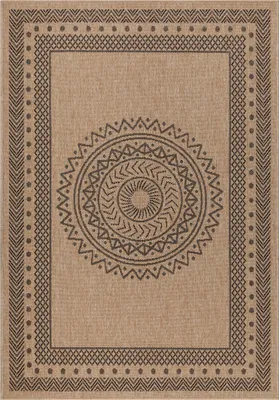 Produktbild von Villa Möbel Dhaeno Terrasse, Garten-Teppich, Outdoorteppich, Vintage Design, Farbe:Schwarz, Grösse:80x150 cm