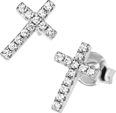 Produktbild von Ohrstecker Smart Jewel Kreuz mit Zirkonia, Silber 925 Silber 1 cm
