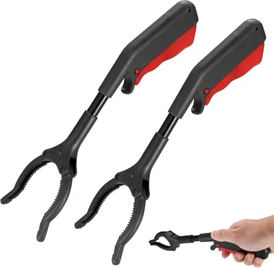 Produktbild von 2 Greifzangen für Senioren, 29 cm lange Greifer für Senioren, kurzer Müllgreifer, Müllzange für Erwachsene und Kinder, Greifzange