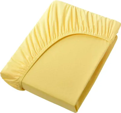 Produktbild von Jersey Spannbettlaken Spannbetttuch, 100% Baumwolle, 120x200cm, Gelb