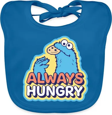Produktbild von Spreadshirt Sesamstraße Krümelmonster Design Always Hungry BabyLätzchen, One size, Pfauenblau