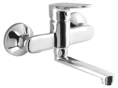 Productafbeelding van LOTTA Wanddouchearmatuur, plat uitloop van 120 mm, chroom