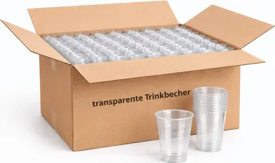 Produktbild von PACKEO Becher Trinkbecher Transparent | Getränke Wasserbecher für Party 300 ml(1000)