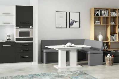 Productafbeelding van FEDVE Hoekbank, zitbank, keuken, eetkamer, zitmeubilair, model Lilia, mini, glad, bekleding, rechts