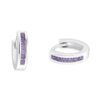 Produktbild von Prinzessin Lillifee Kinder Ohrringe Creole Silber Zirkonia lila 2036437