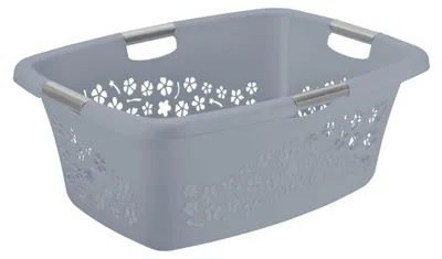 Produktbild von Rotho Wäschekorb Flowers 50 L misty blau