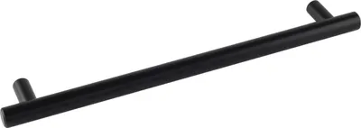 Zdjęcie produktu dla Uchwyt prętowy Elara ø 12 mm, LA 384 mm, szerokość 448 mm Uchwyt meblowy stal nierdzewna czarny mat
