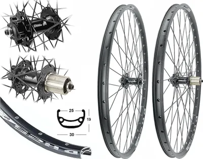 Produktbild von LAUFRADSATZ 29" DH25 Disc (25-622) MTB 8/9/10fach Alu Hohlkammerfelge 6 Loch Scheibenbremse MT601