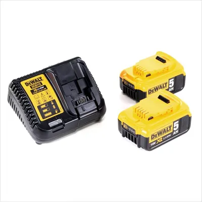 Produktbild von DeWalt DCB115P2-QW Akku-Kit (2 x 18 V / 5 Ah plus DCB 115)