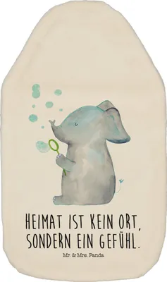 Produktbild von Mr. & Mrs. Panda Wärmflasche Elefant Seifenblasen - Weiß - Geschenk, Liebesspruch, Elefanten, Liebe, Lustige Sprüche, Bettflaschen, Wärmekissen, Heimat, Wärmflaschen